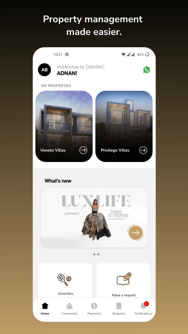 DamacLiving — layar aplikasi 1
